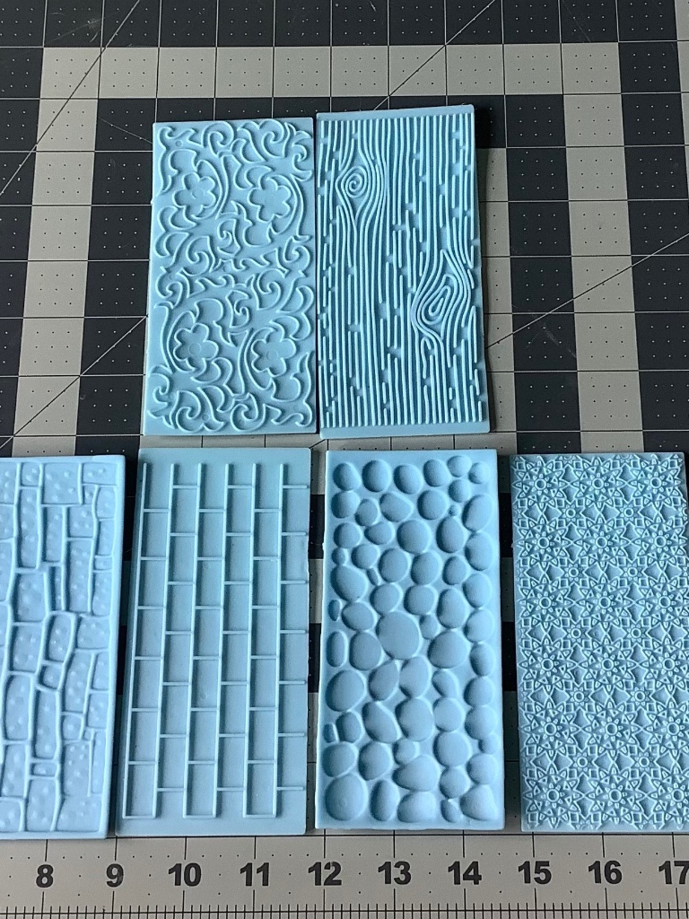 Set of 6 Plastic Fondant Embossing Texture Mats Cake Decorating Tools